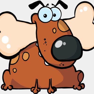 Brown dog with bone Thumbnail
